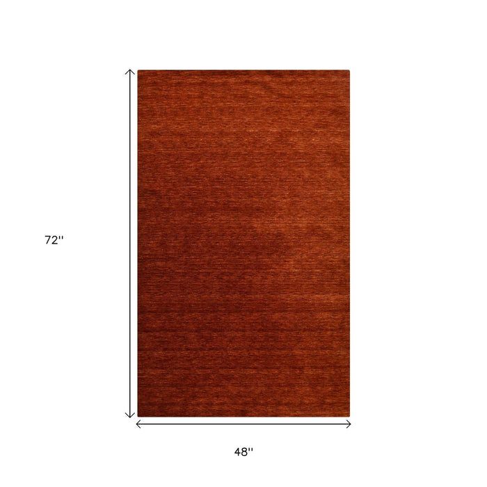4' X 6' Wool Hand Woven Area Rug (570660) - Red