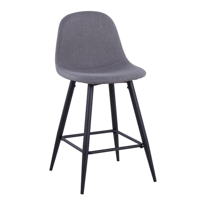 Pebble - 24" Fixed-Height Counter Stool (Set of 2) - Black Legs