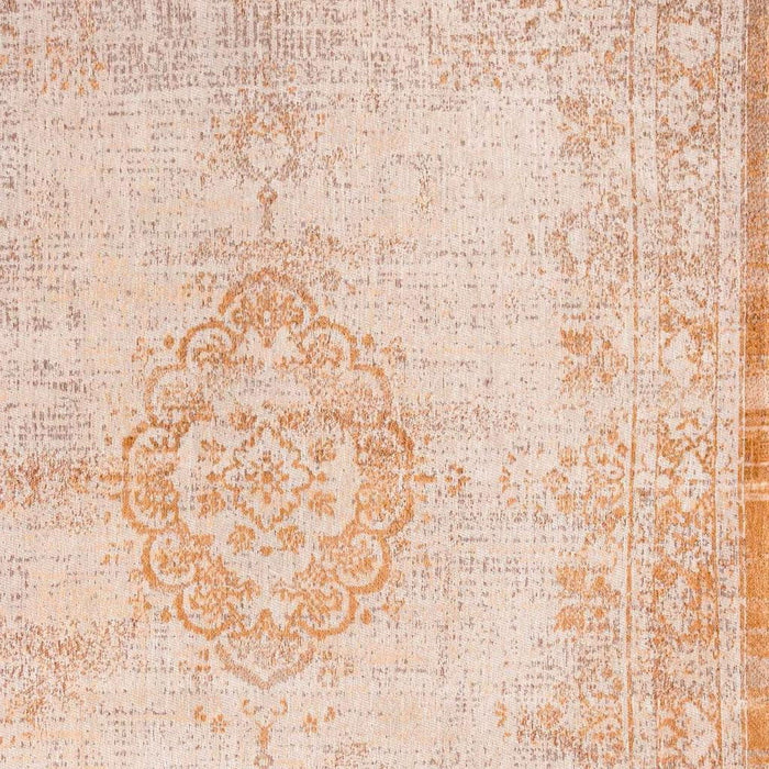 7' X 9' Medallion Washable Area Rug (548589) - Orange / White