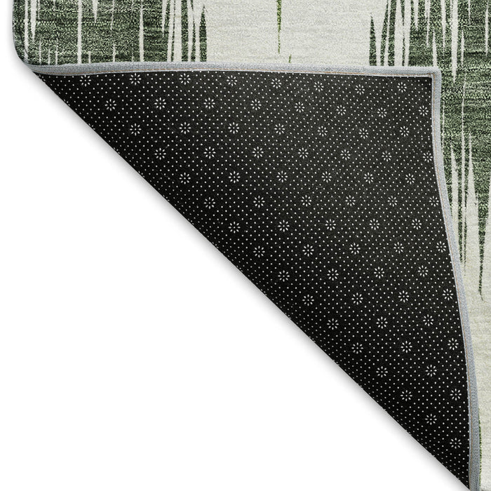 10' X 14' Washable Area Rug With UV Protection (667473) - Fern Green / Ivory