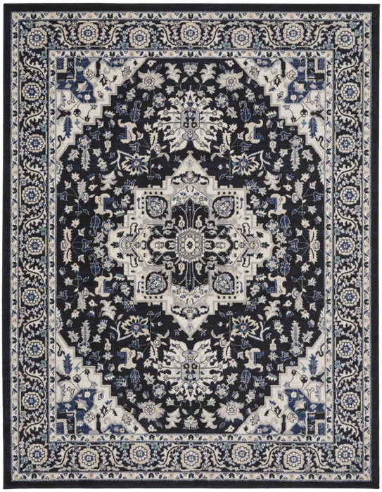 8' X 10' Floral Area Rug (551073) - Black / Ivory