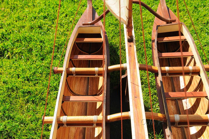 Hand Painted Model Boat (624209) - Light Brown / Beige