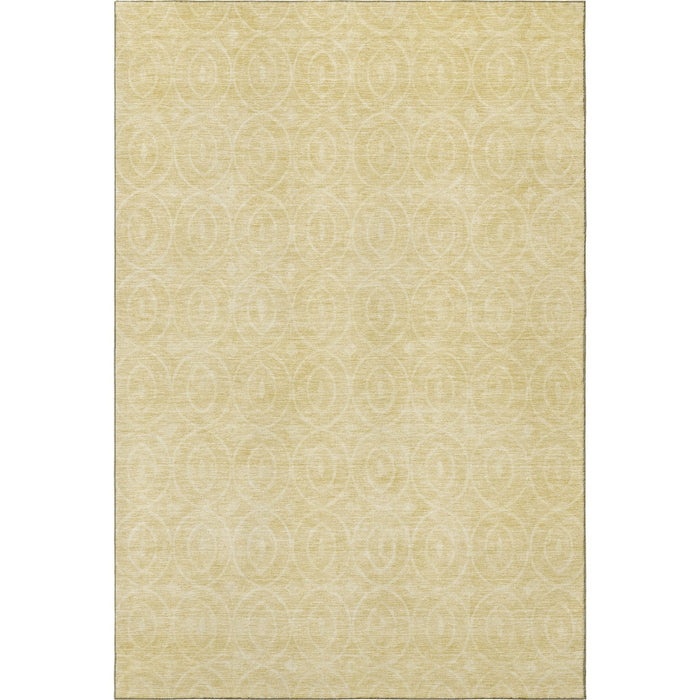10' X 14' Geometric Washable Area Rug With UV Protection (691914) - Wheat / Gold