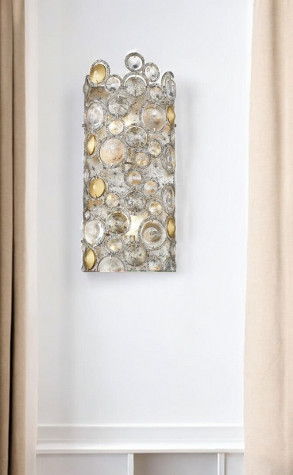 Vitozzi 2-Light Antique Leaf Sconce - Silver