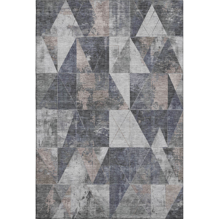 10' X 14' Geometric Washable Area Rug With UV Protection (706981) - Gray / Beige