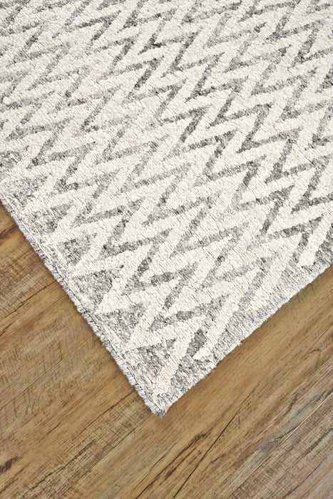 8' X 10' Abstract Hand Knotted Area Rug (744251) - Ivory / Gray