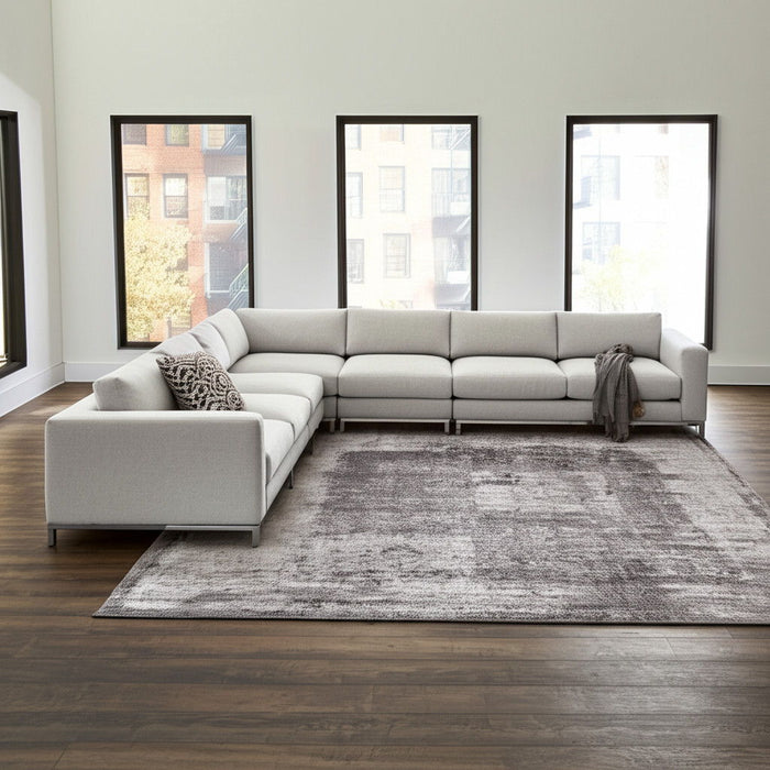 8' X 10' Abstract Distressed Area Rug - Gray / Taupe