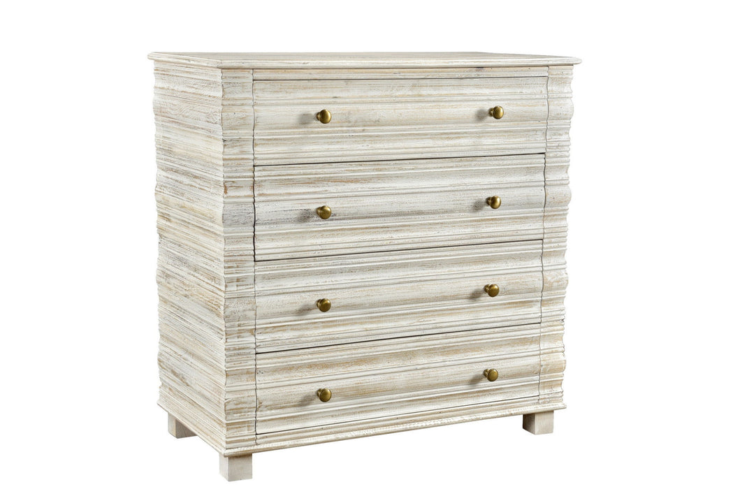 36" Solid Wood Four Drawer Standard Chest - White