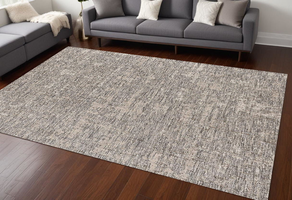 7.8' x 10.1' Abstract Area Rug - Gray And Ivory