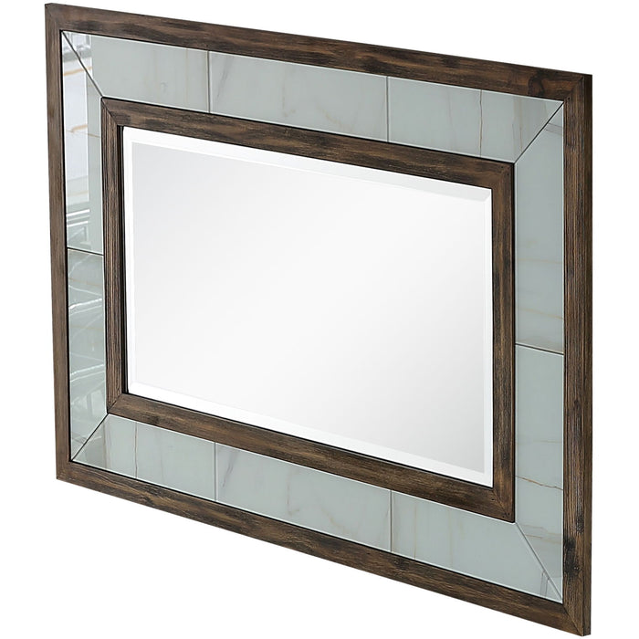 32" Framed Accent Mirror - Brown