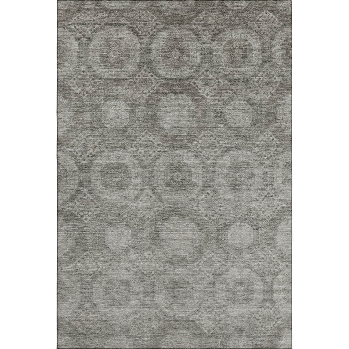 10' X 14' Abstract Geometric Washable Area Rug With UV Protection (708289) - Pewter / Gray