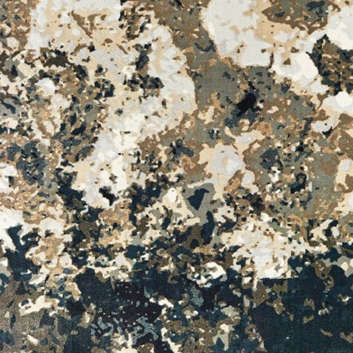 9' x 12' Abstract Marble Indoor Area Rug - Ivory Navy