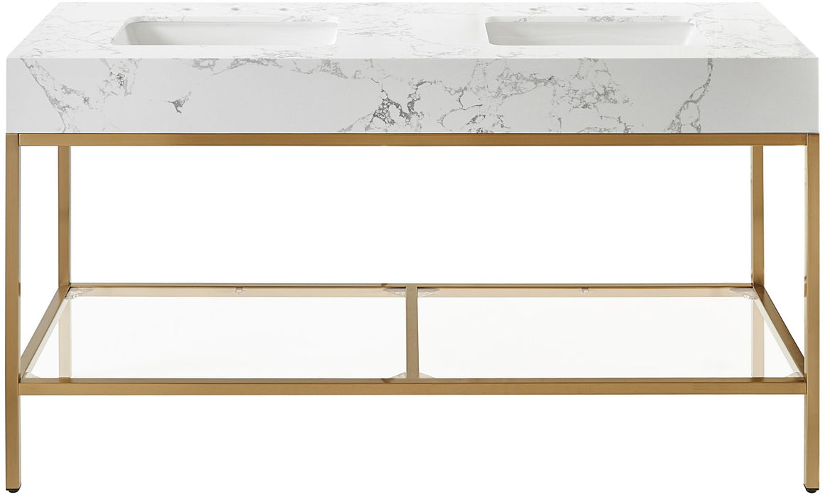 Marmo - Engineered Marble Bathroom Vanity With Gold Base