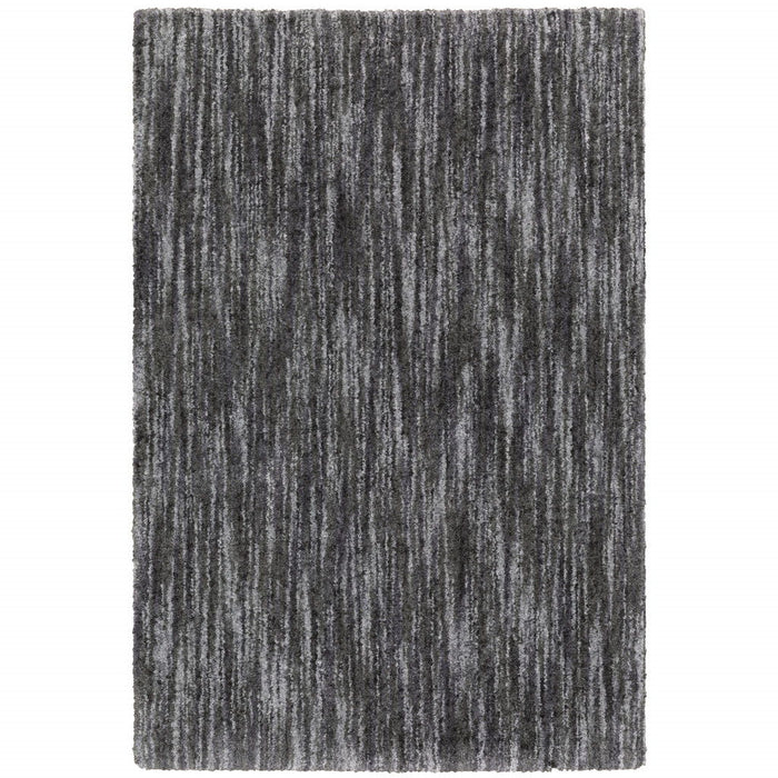 10' x 13' Shag Power Loom Stain Resistant Area Rug - Charcoal