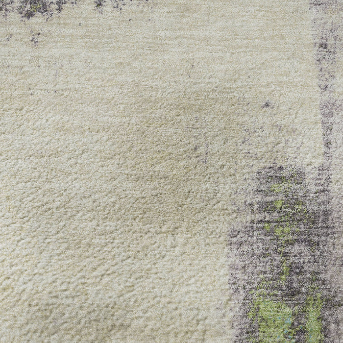 10' X 14' Abstract Washable Area Rug With UV Protection (710100) - Linen / Green / Blue