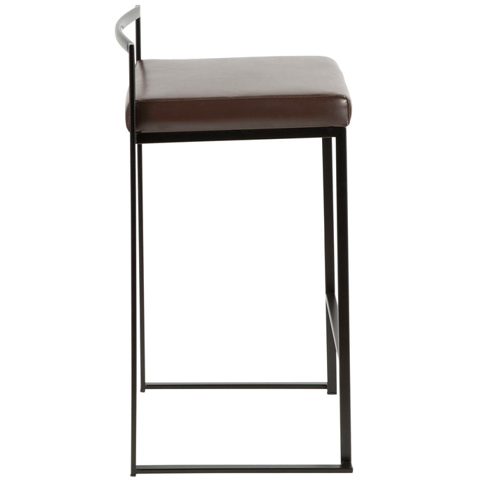 Fuji - Stackable Counter Stool With Cushion - Black Metal