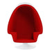 Red and white 38-inch fiberglass and wool swivel egg chair with matching ottoman by HomeRoots, stationary style.
