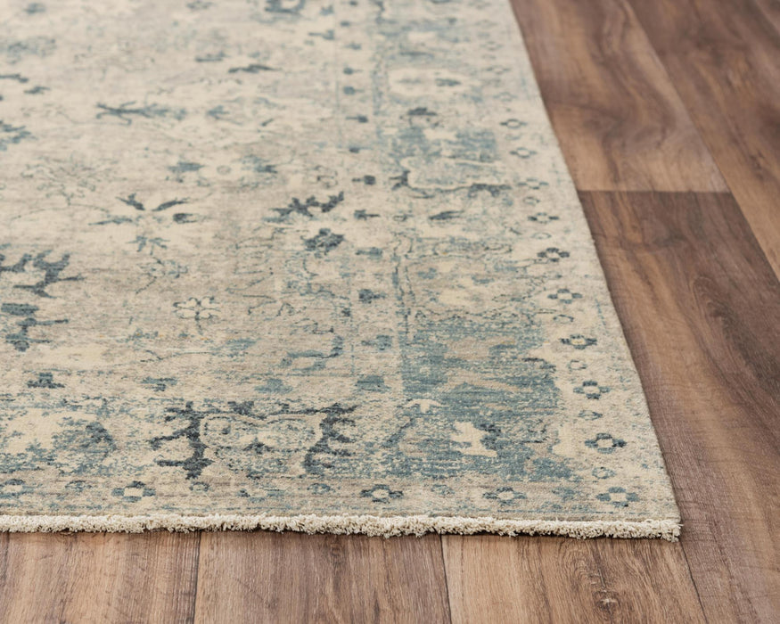 8' X 10' Wool Oriental Hand Carved Handmade Area Rug (747990) - Beige / Blue / Ivory