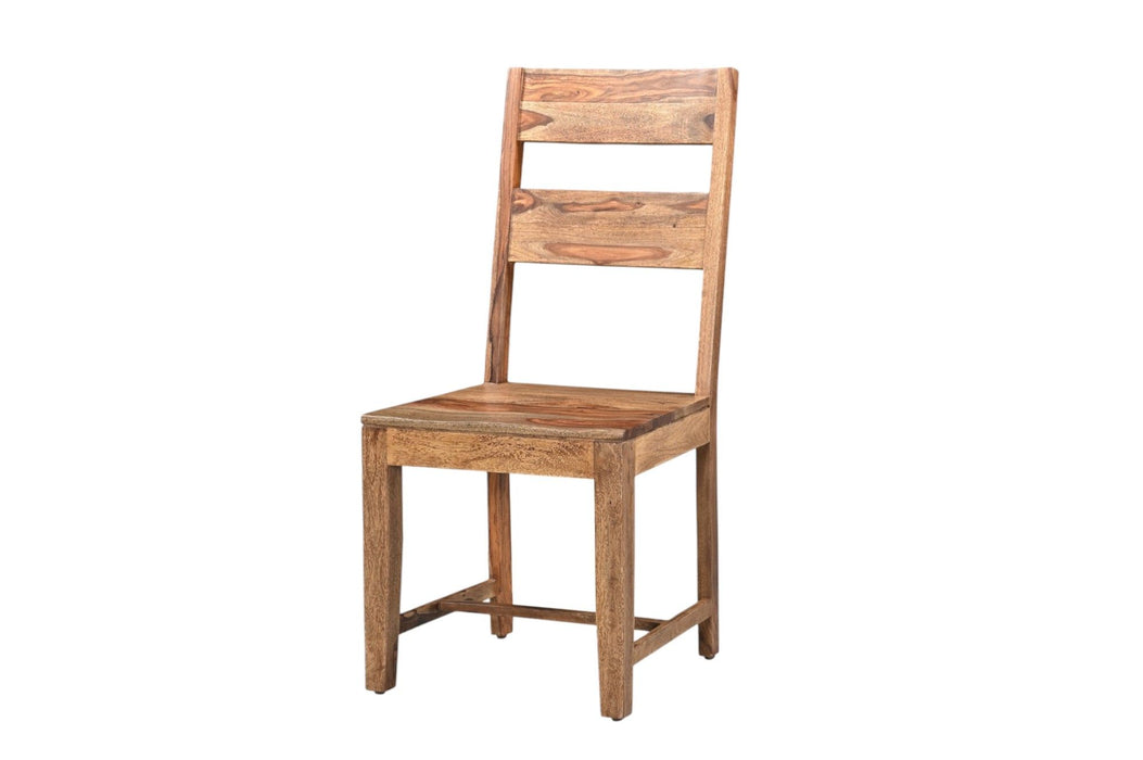 Mid - Century Solid Wood Ladder Back Dining Side Chairs (Set of 2) - Brown