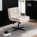 Giga beige armless swivel home office desk chair with no wheels, showcasing a comfortable minimalist design.