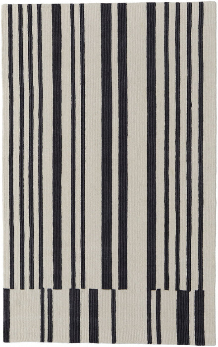 12' x 15' Wool Abstract Tufted Handmade Area Rug - Ivory And Black