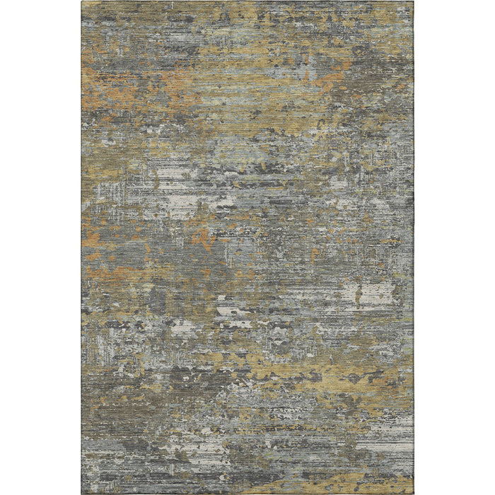 10' X 14' Abstract Washable Area Rug With UV Protection (693432) - Gold / Gray / Silver