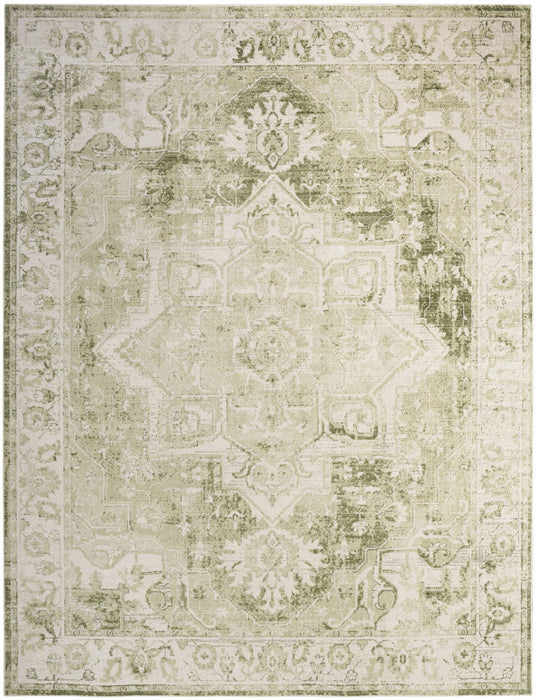 7' X 9' Floral Medallion Area Rug (550269) - Ivory / Tan