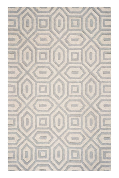 5' x 8' Hand Tufted Geometric Indoor Area Rug - Gray