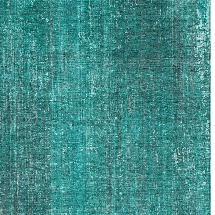 10' X 14' Striped Washable Area Rug With UV Protection (648772) - Teal / Ivory