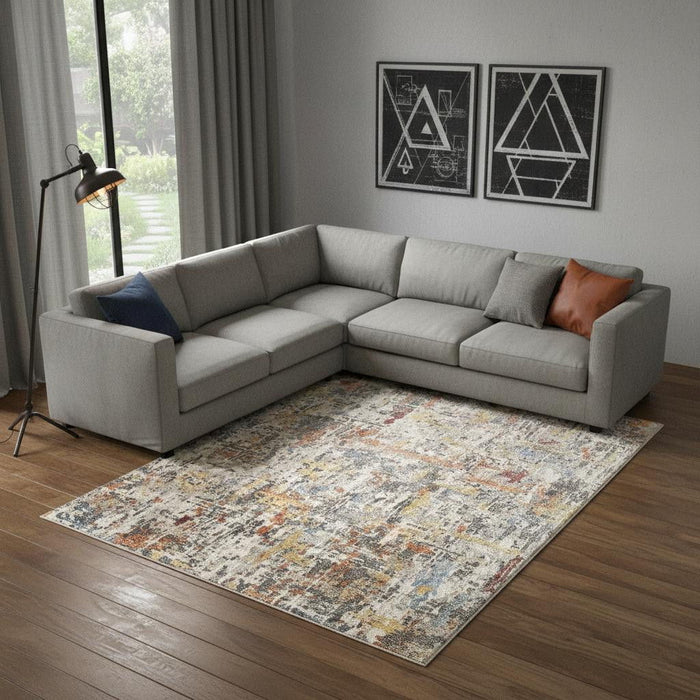 9' X 12' Abstract Hand Woven Area Rug (722112) - Blue / Ivory
