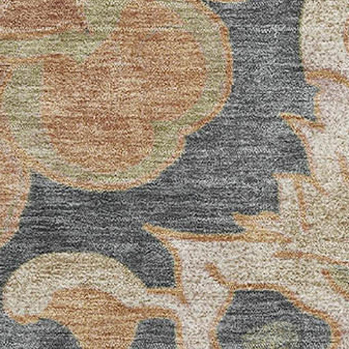 10' X 14' Floral Medallion Washable Area Rug With UV Protection (709096) - Terra Cotta / Charcoal / Beige