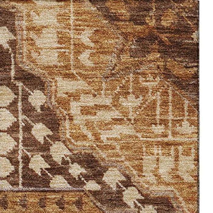 10' X 14' Diamond Washable Area Rug With UV Protection (708253) - Copper / Beige / Gray