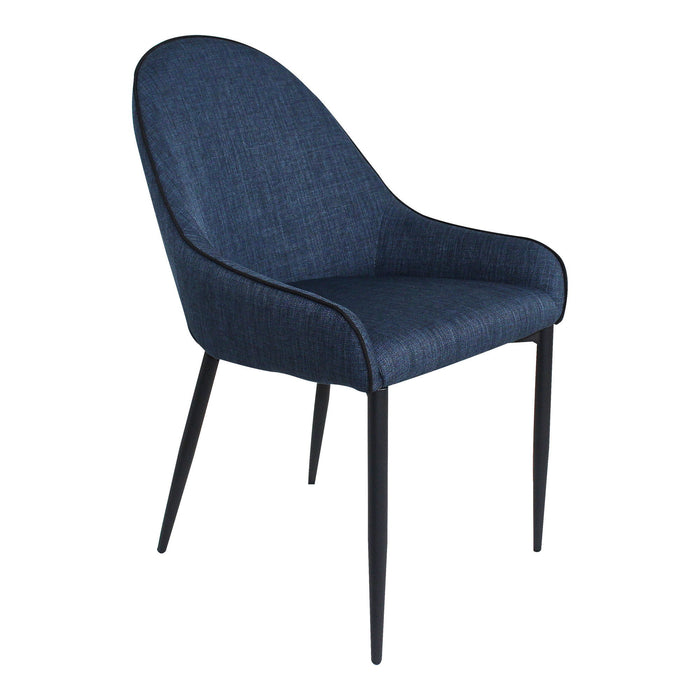 Upholstery Metal Dining Arm Chairs (Set of 2) - Blue