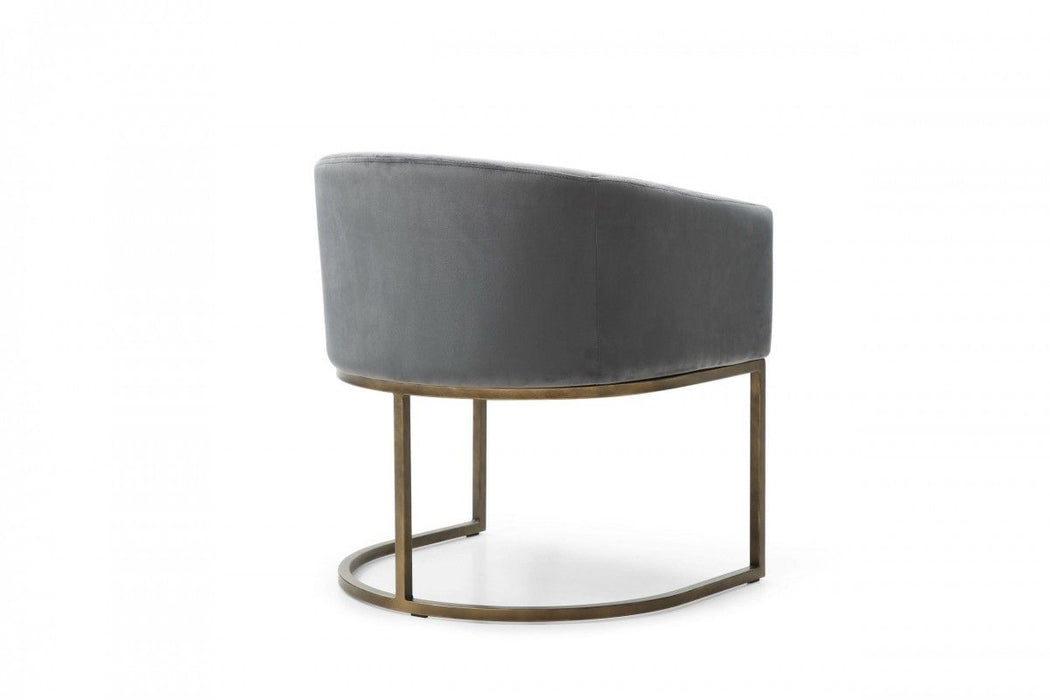 Modern Upholstered Velvet Dining Arm Chair - Gray