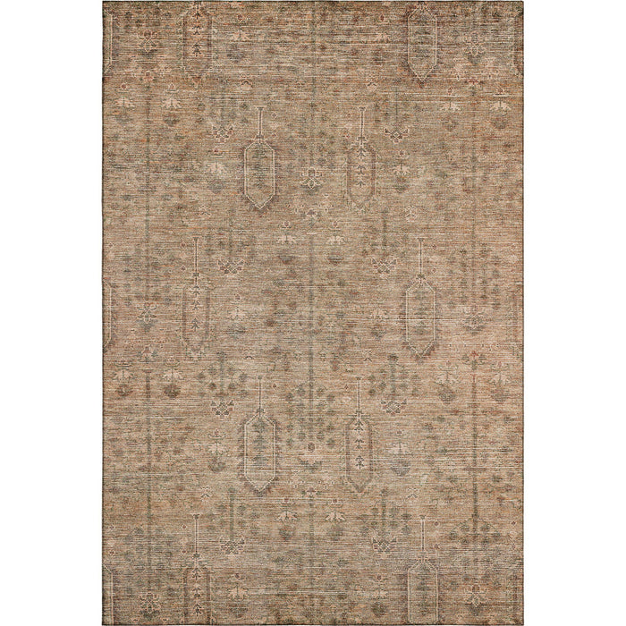 10' X 14' Southwestern Washable Area Rug With UV Protection - Terra Cotta And Copper