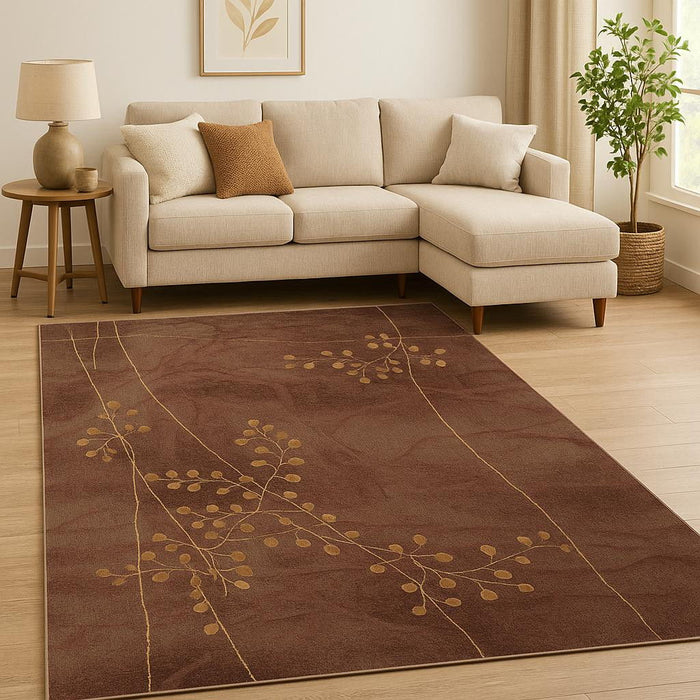 7' X 10' Tropical Botanical Area Rug (573764) - Brown