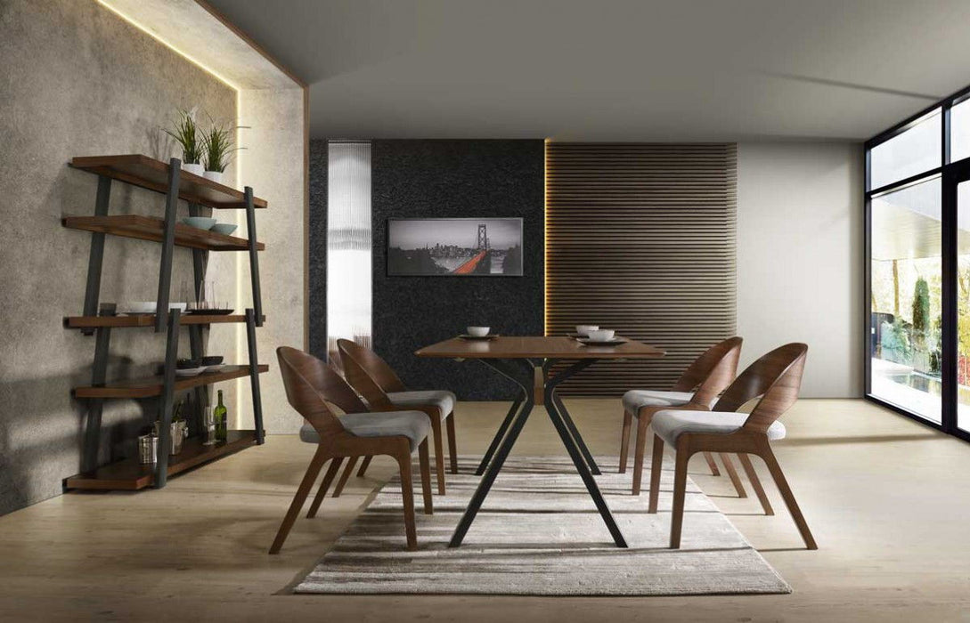 Wood Trestle Base Dining Table - Brown / Black