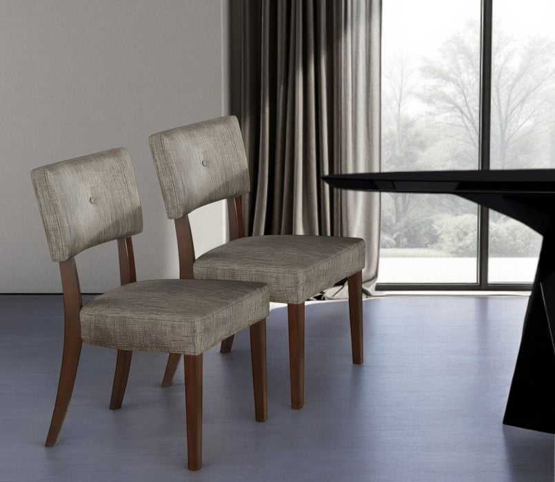 Tufted And Upholstered Fabric Open Back Dining Side Chairs (Set of 2) - Espresso