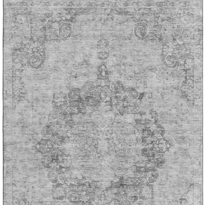 10' X 14' Oriental Washable Area Rug With UV Protection (692334) - Silver / Gray