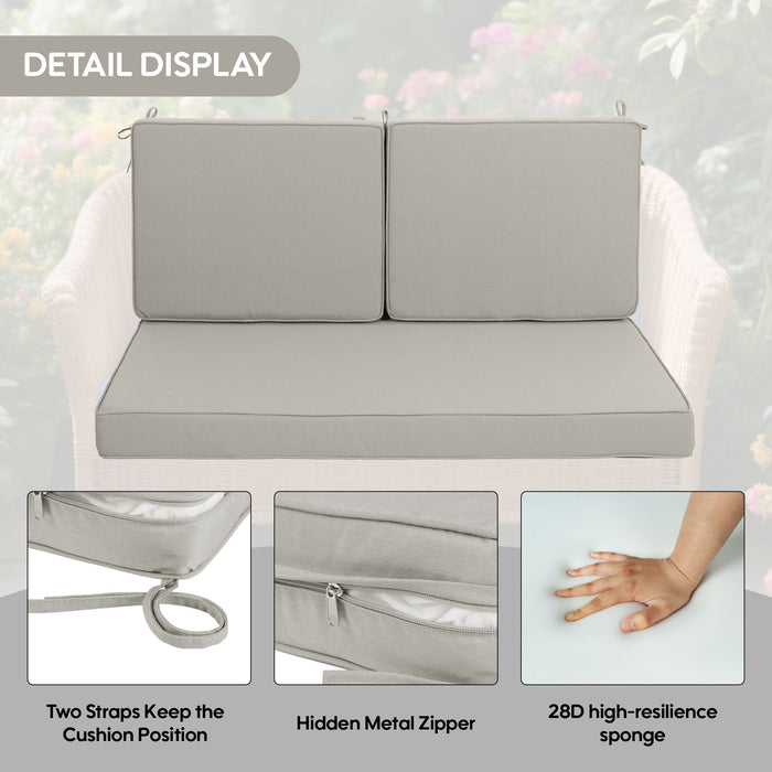 Giga deep seat waterproof patio chair cushions with back and seat padding, designed for outdoor patio furniture.