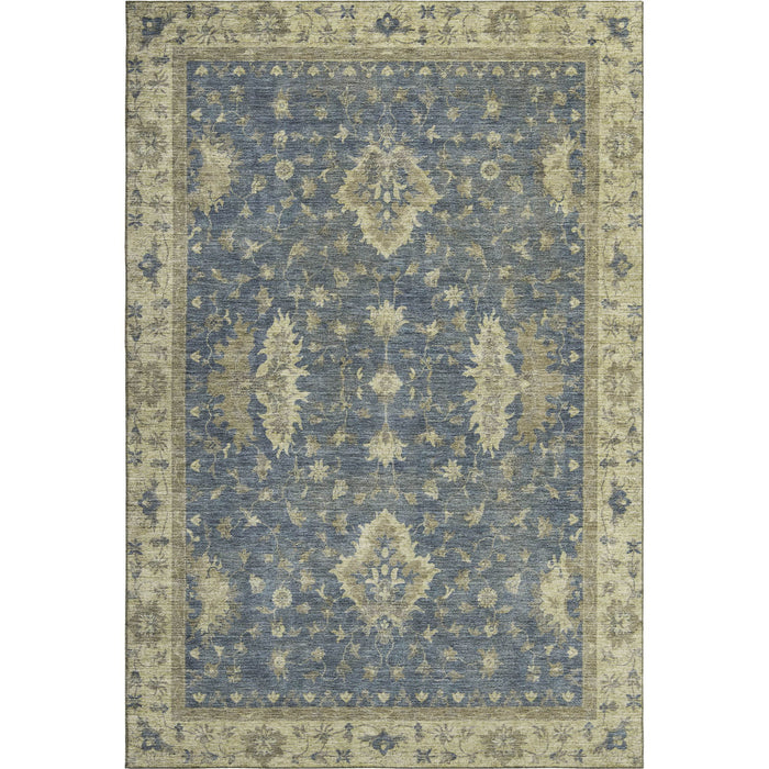 10' X 14' Oriental Washable Area Rug With UV Protection (699722) - Blue / Olive Green