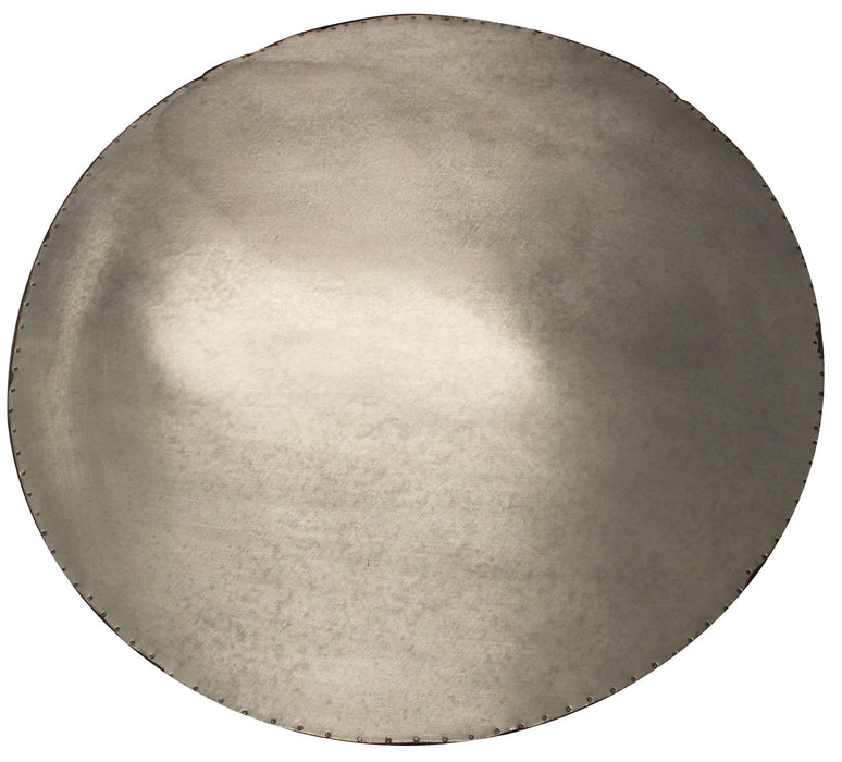 Iron And Solid Wood Round Coffee Table - White And Natural