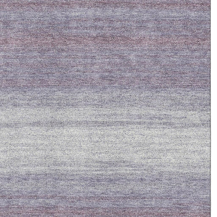 10' X 14' Striped Washable Area Rug With UV Protection (681137) - Lavender / Ivory
