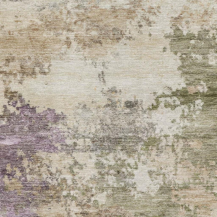10' X 14' Abstract Washable Area Rug With UV Protection (717020) - Beige / Purple