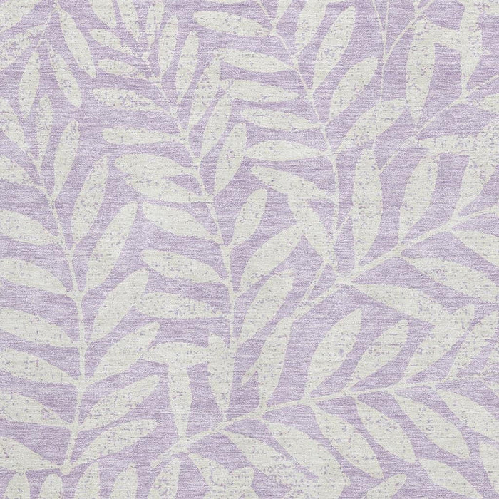 10' X 14' Floral Washable Area Rug With UV Protection (671468) - Lavender / Ivory