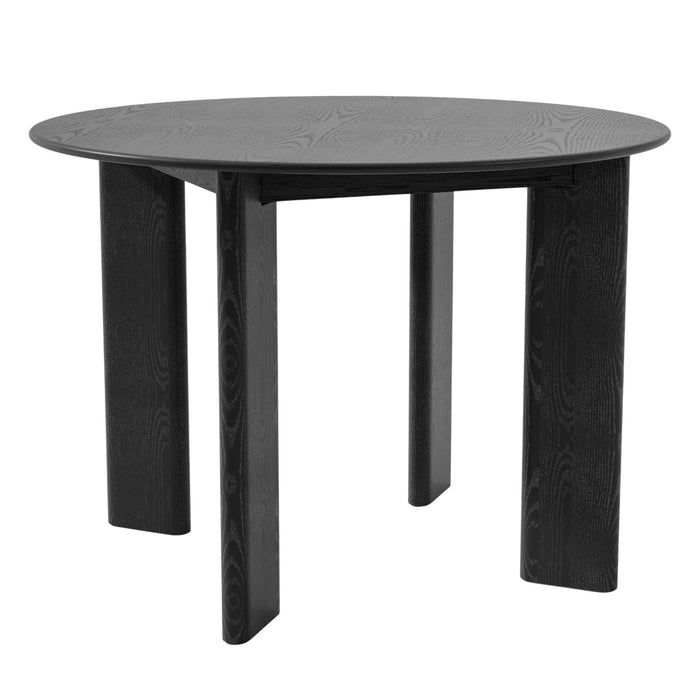 42" Solid Wood Round Top Dining Table - Black