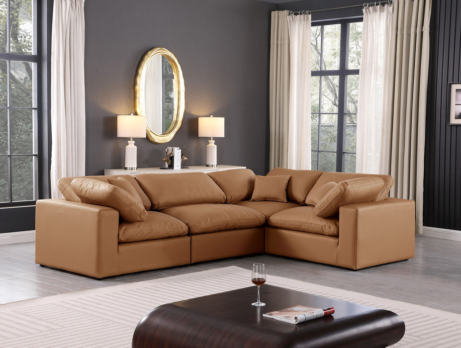 Comfy - 4 Piece Faux Leather Modular Sectional