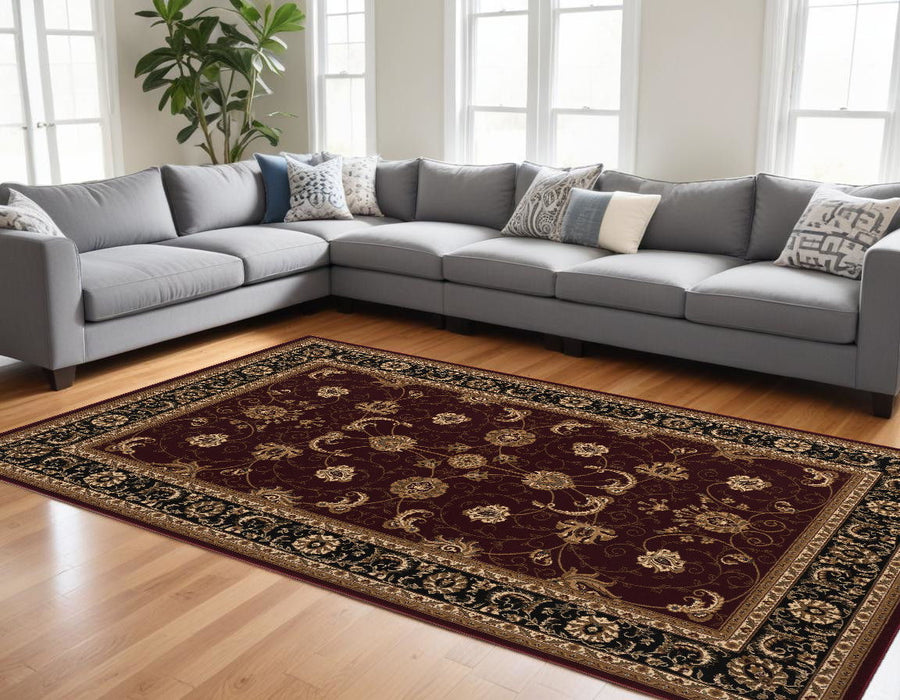 9.8' x 13.3' Oriental Distressed Area Rug - Red And Beige