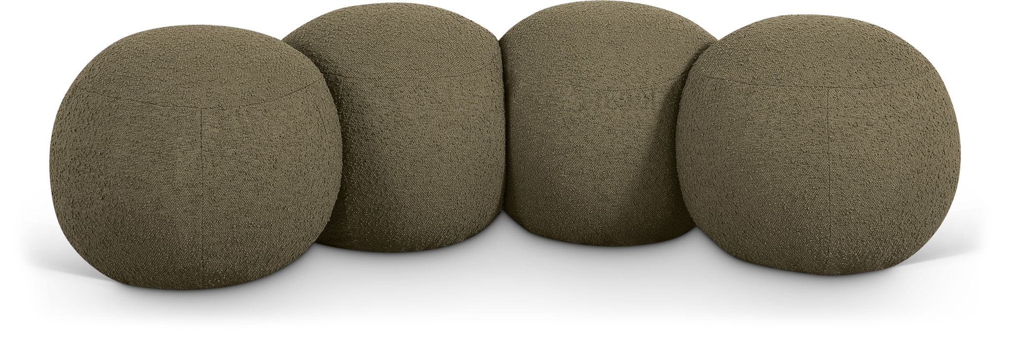 Upholstered Apollo boucle fabric bench by Meridian Furniture with a soft, textured boucle fabric and modern design.