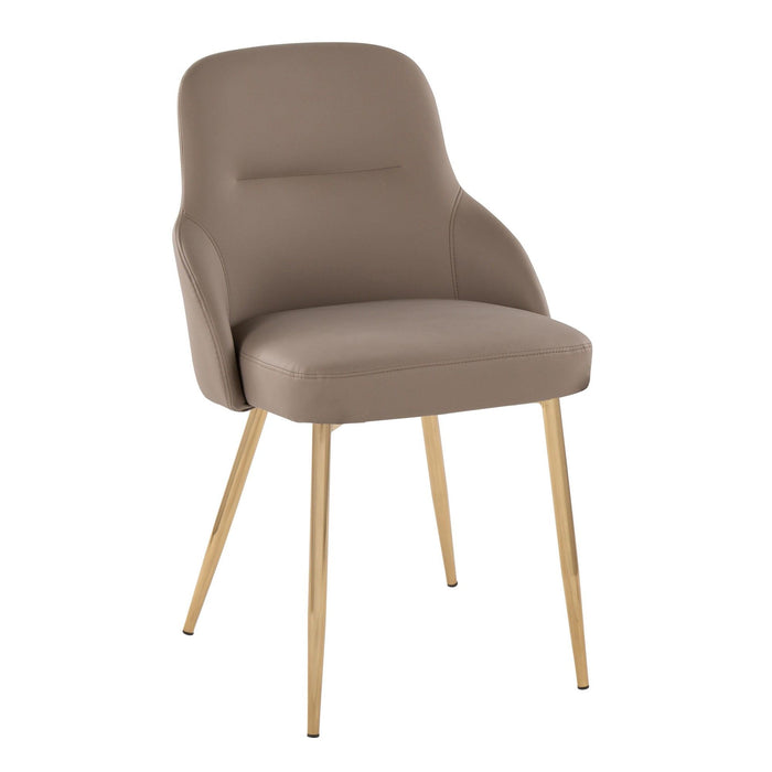 York - Upholstered Chair (Set of 2) - Gold Metal Legs